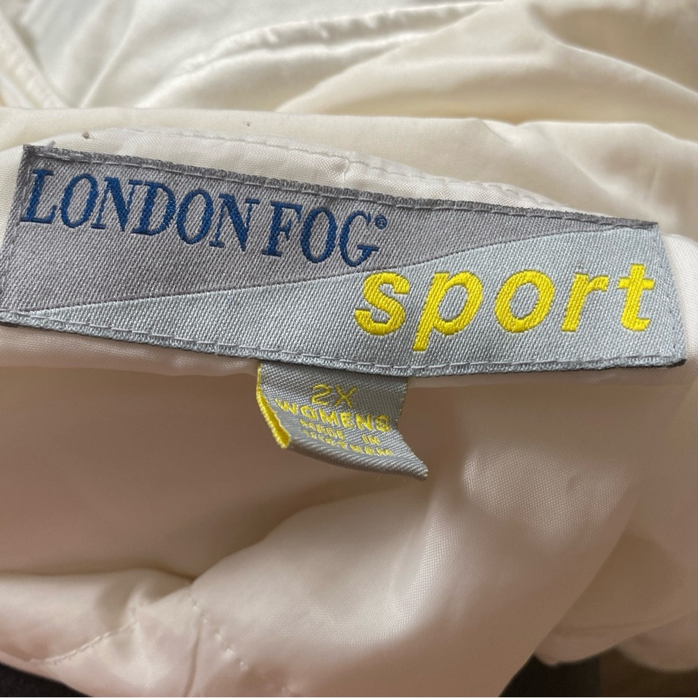 London Fog Sport  Ivory Jacket Women's Size 2X Zip And Snap Front - Picture 10 of 16